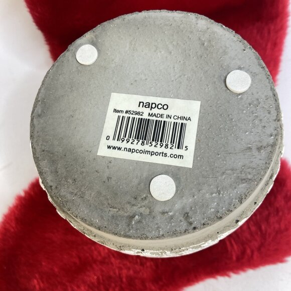 Ceramic Christmas Plant Pot Gray White Nordic Reindeer Snowflake Napco 4.25 in - Picture 6 of 6